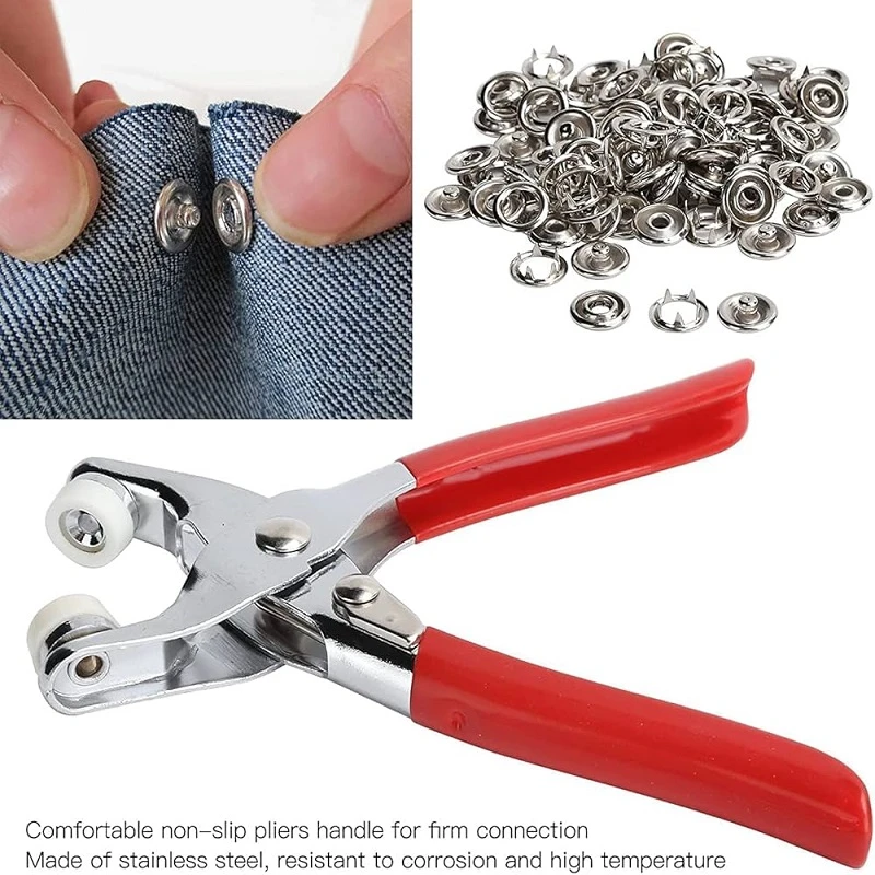 Hand Pressure Pliers For Prong Snap Button (100পিস বোতাম )